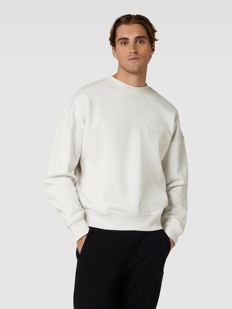 Sweatshirt mit gerippten Abschlüssen in hellgrau