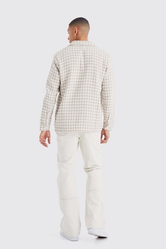 Langärmliges Oversize Jacquard-Overshirt