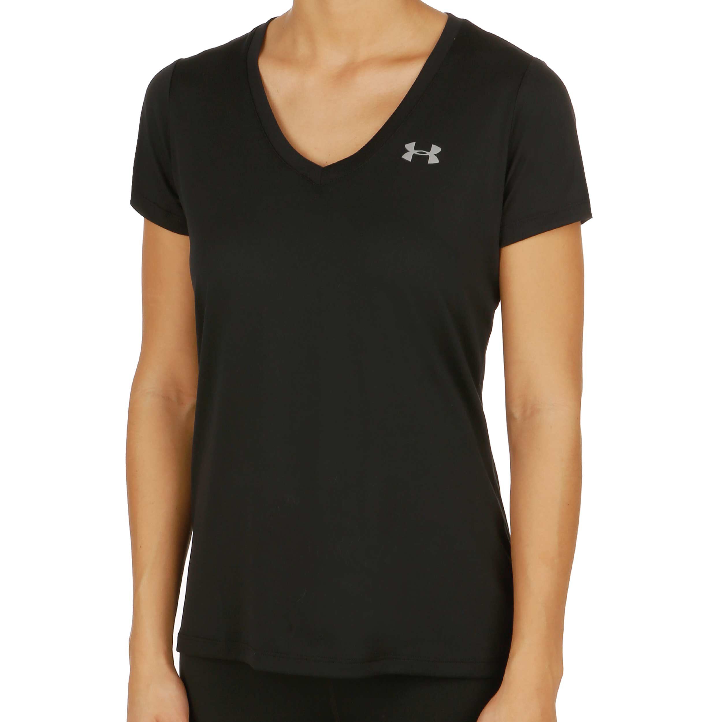 Tech Solid T-Shirt Damen - Schwarz, Silber
