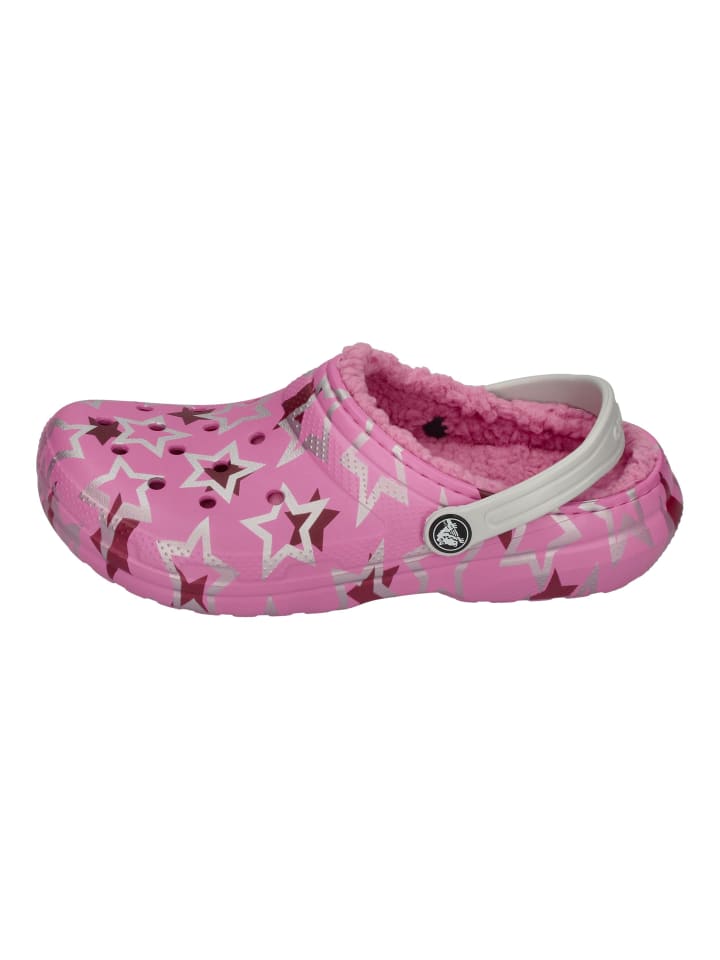 Crocs Hausschuhe CLASSIC LINED DISCO DANCE PARTY CLOG KIDS in rosa günstig kaufen