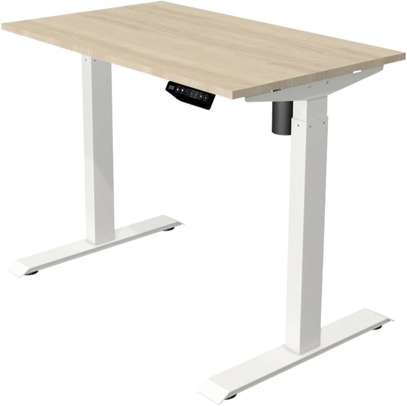Kerkmann Move 1 Rechteckig Elektronisch Höhenverstellbarer Sitz-Stehschreibtisch Melamin, Stahl Ahorn, Weiß 1000 x 800 x 1230 mm