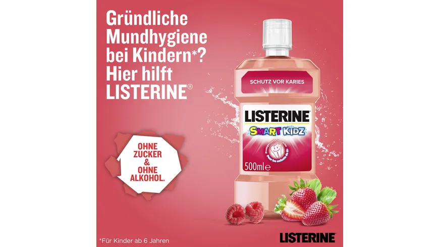 Listerine Mundspülung Kinder Smart Kidz Erdbeere 500 ml