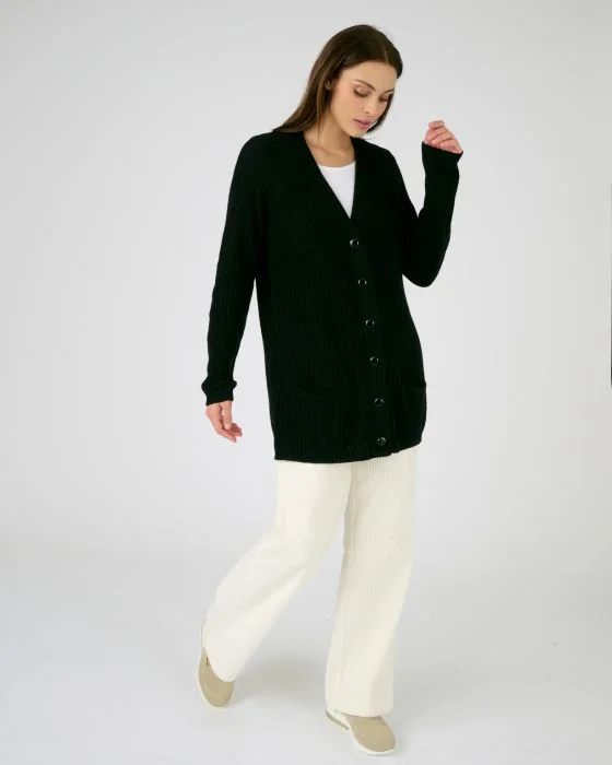 Gilet long mélange laine