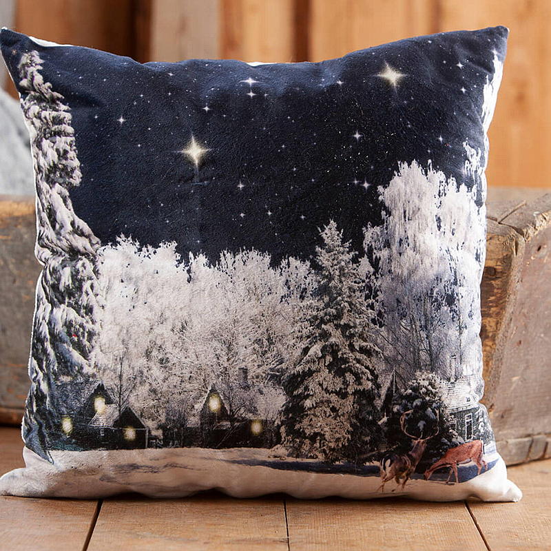 Home Pute 45x45 cm m/LED-lys naturmotiv