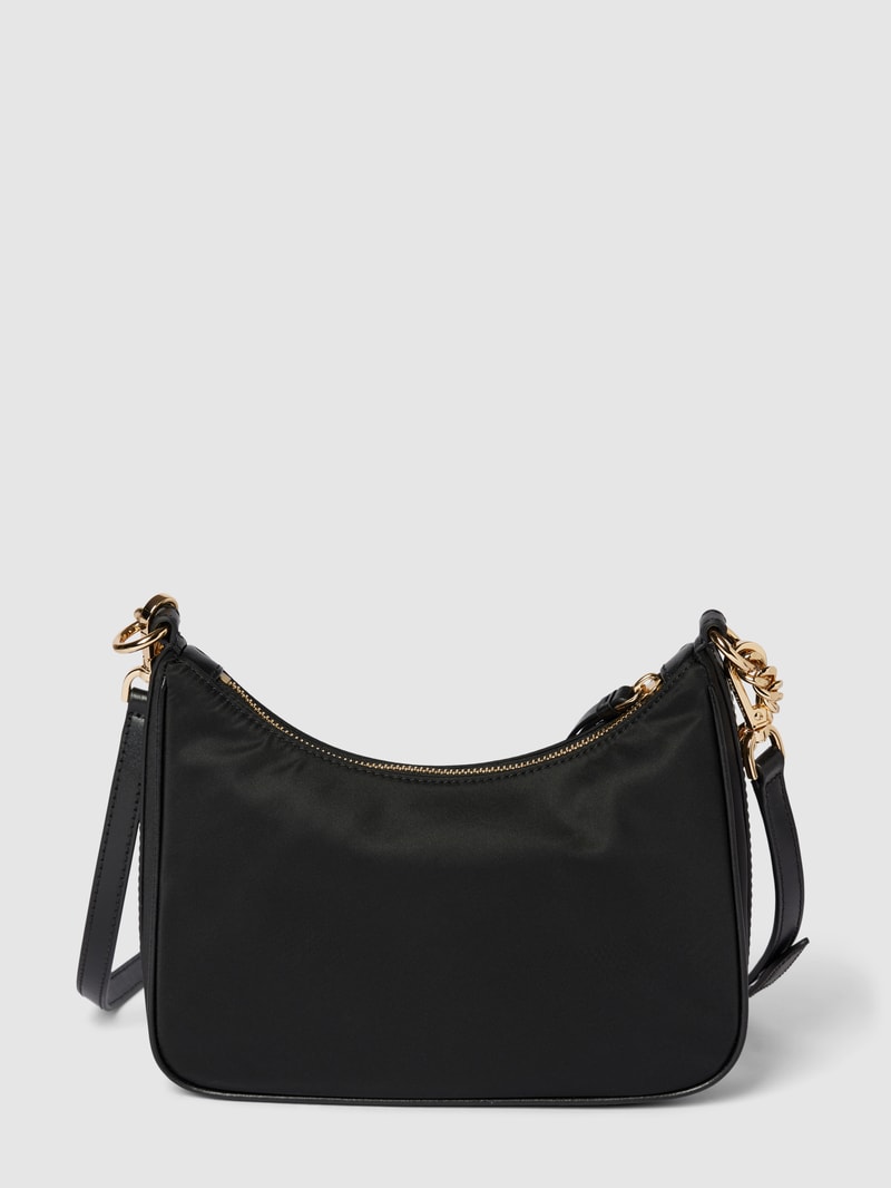 Handtasche mit Label-Applikation Modell 'POUCHETTE' in schwarz