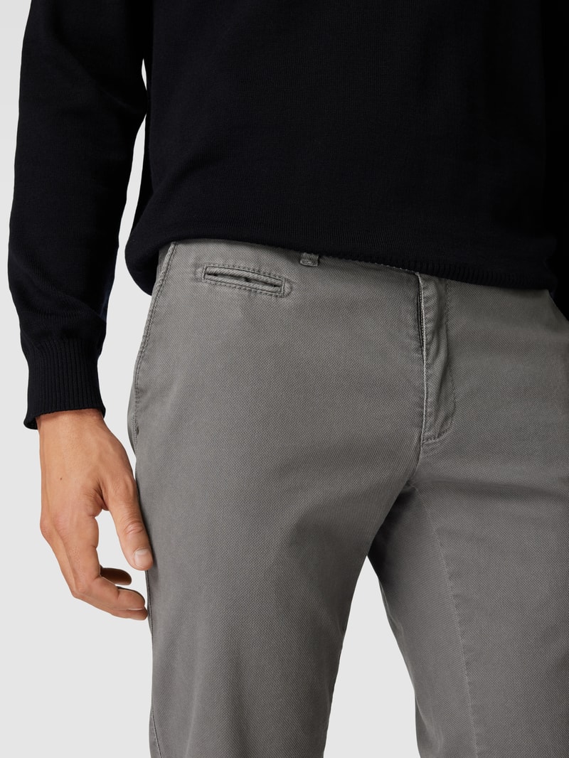 Chino mit französischen Eingrifftaschen Modell 'FABIO' in mittelgrau