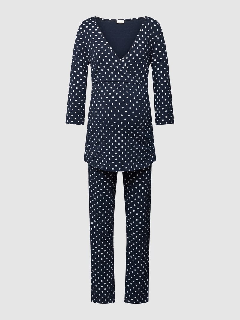 Umstands-Pyjama mit 3/4-Arm und Stillfunktion in marineblau