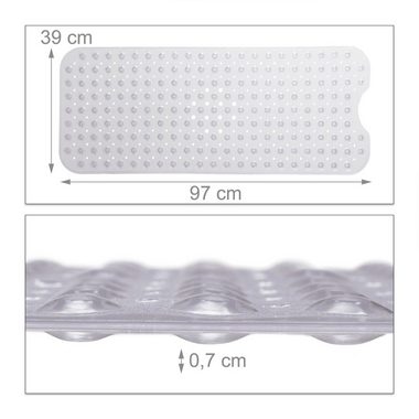 Duschmatte Badewannenmatte XXL relaxdays, Höhe 7 mm, Kunststoff, Transparent