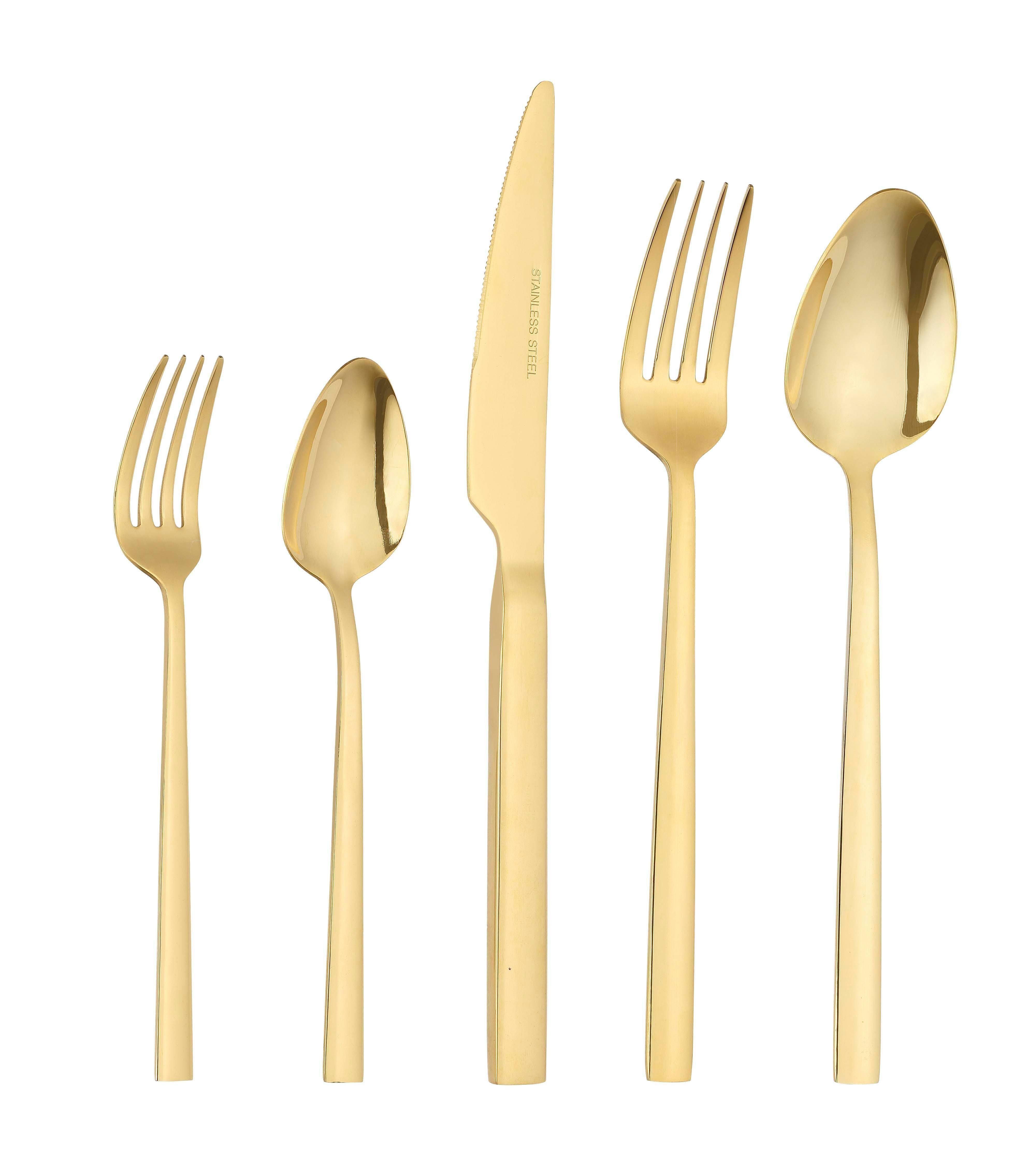 Home affaire Besteck-Set Colmar, Edelstahl 18/10, PVD gold glänzend, 30 Teile