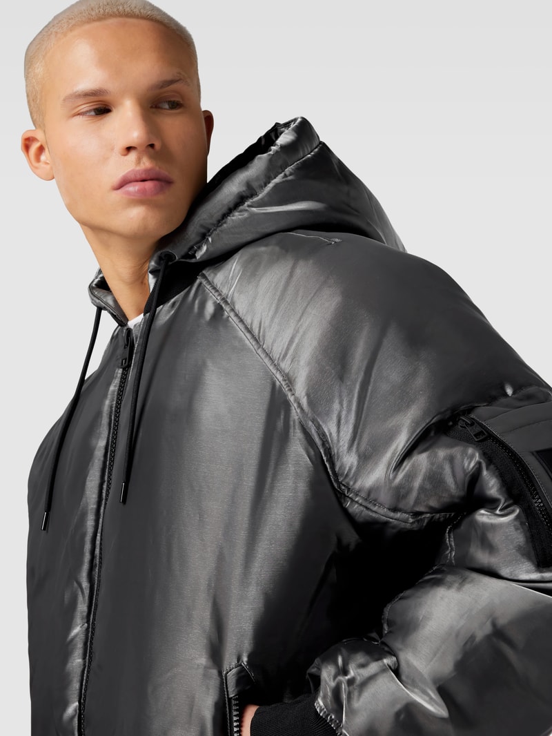 Jacke im schimmernden Design Modell 'LIQUID METAL' in mittelgrau