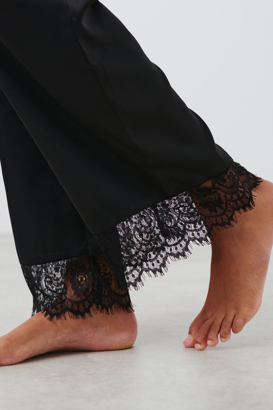 Satin lace trousers