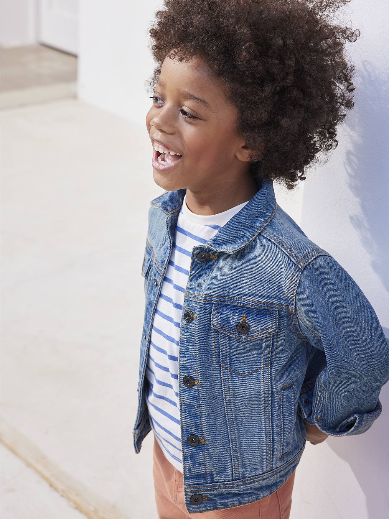 Veste en jean personnalisable garçon denim waterless stone