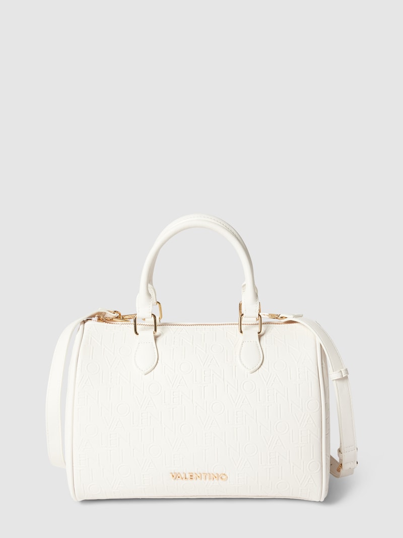 Bowling Bag mit Allover-Muster Modell 'RELAX' in weiß