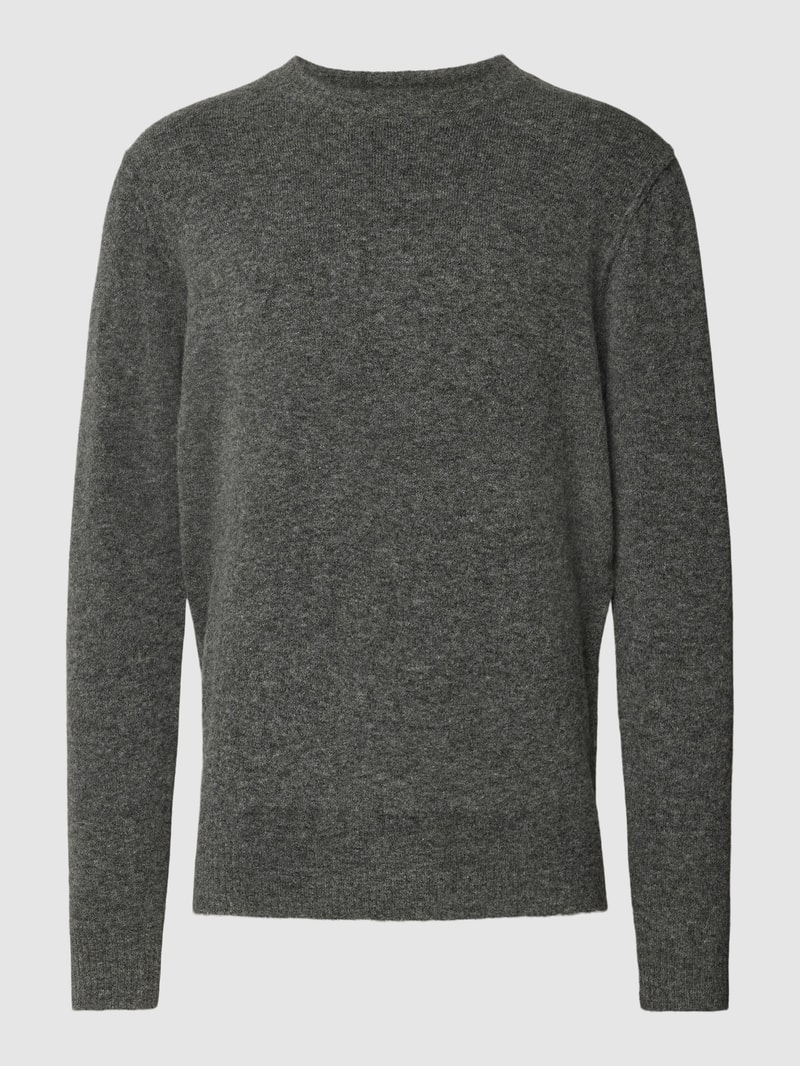 Strickpullover mit gerippten Abschlüssen in mittelgrau