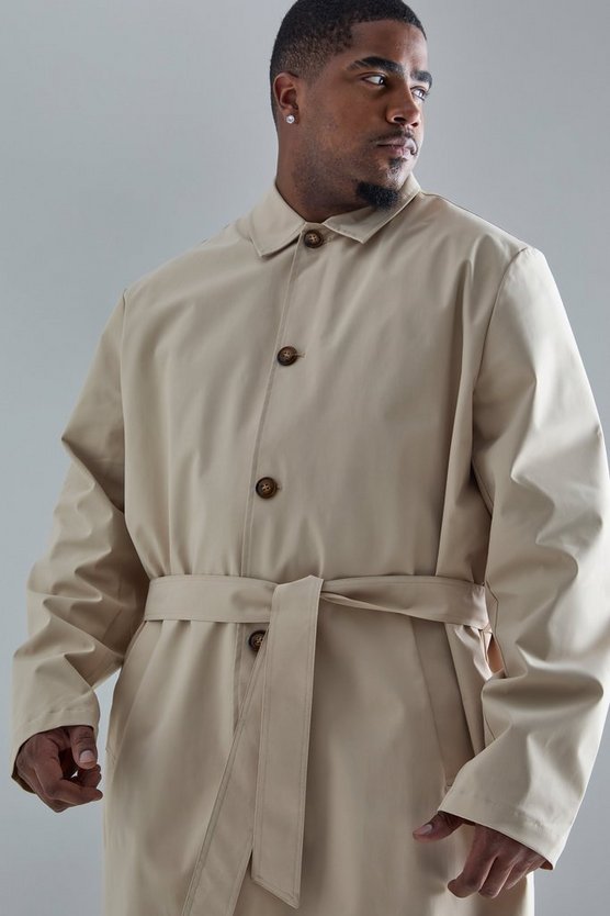 Plus klassischer Trenchcoat mit Gürtel
