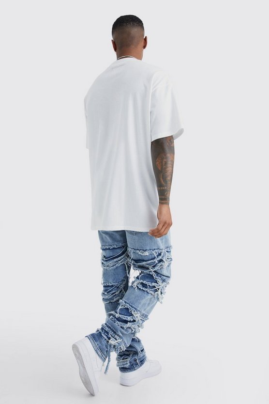 Lockere ausgefranste Jeans