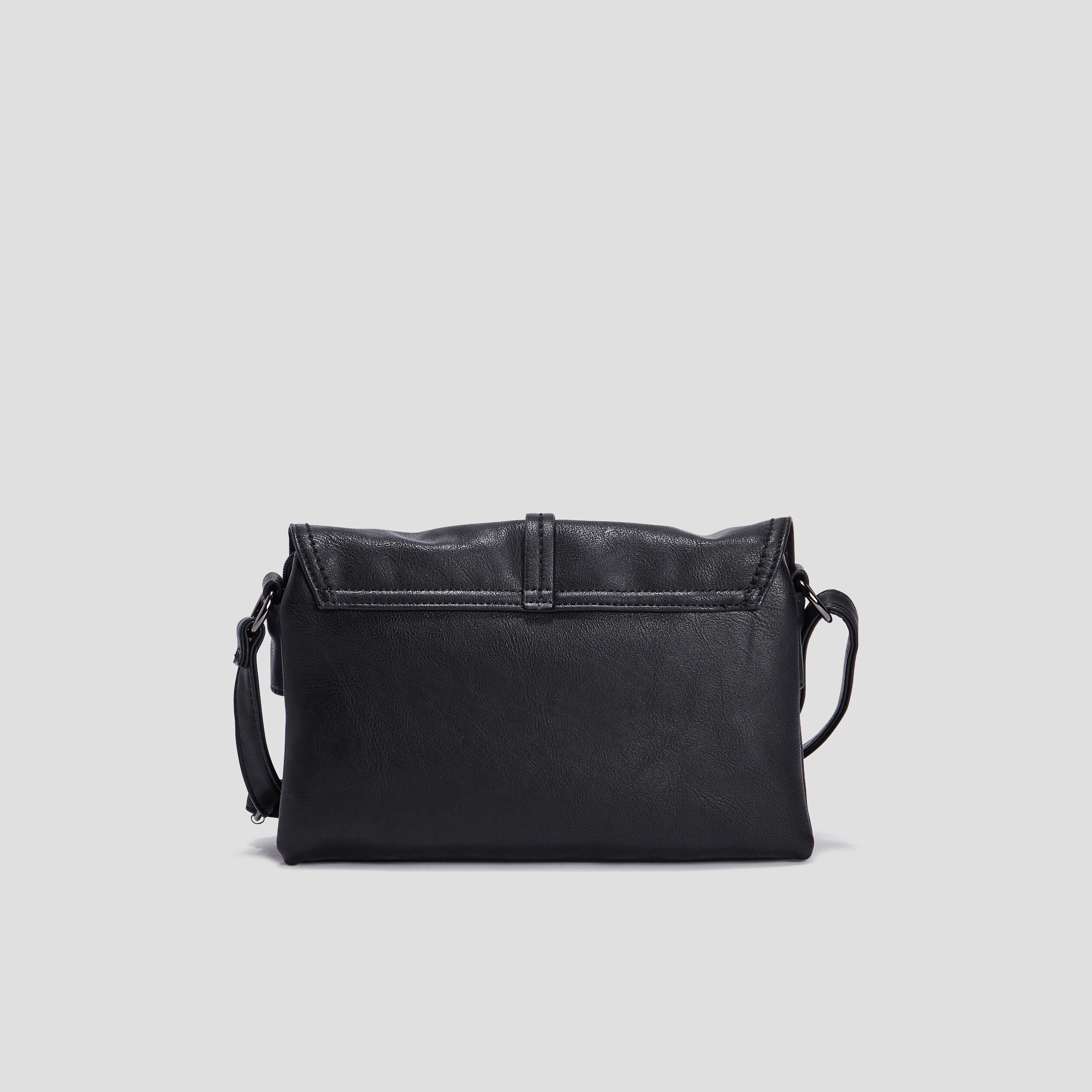 Sac bandoulière à rabat rectangulaire noir femme | La Halle