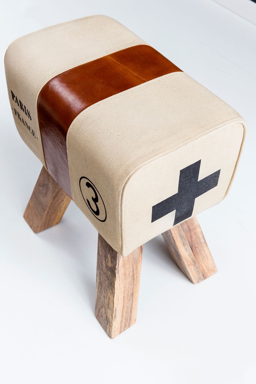 Wohnling Design Turnbock Sitzhocker CANVAS Braun
