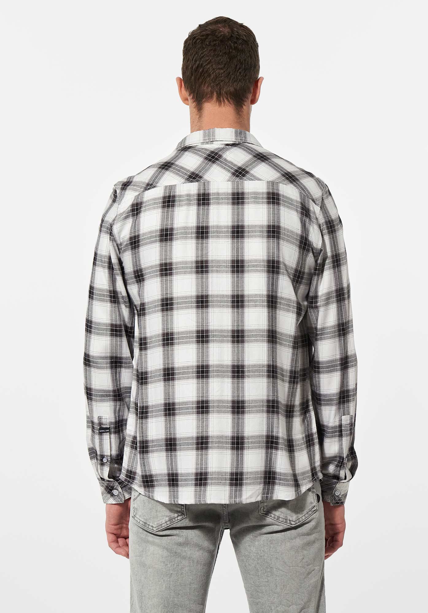 NATE   Chemise à carreaux noirs et blancs Homme