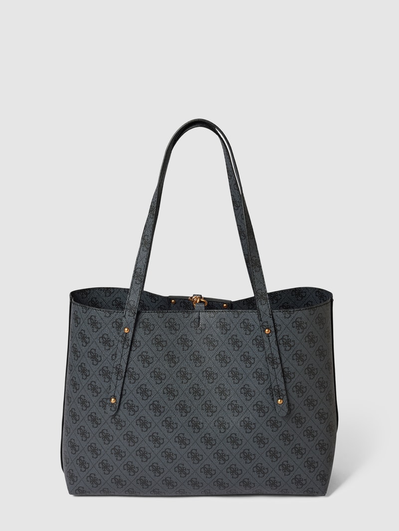 Tote Bag mit Allover-Muster Modell 'BRENTON' in schwarz