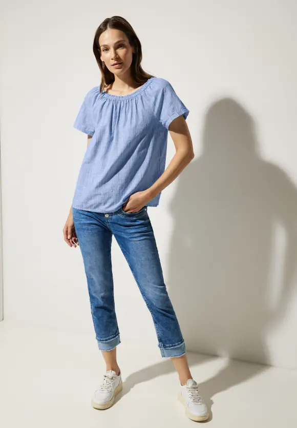 Street One Chambray Carmenbluse