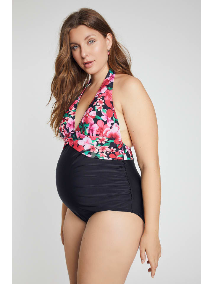 Ulla Popken Badeanzug in schwarz günstig kaufen