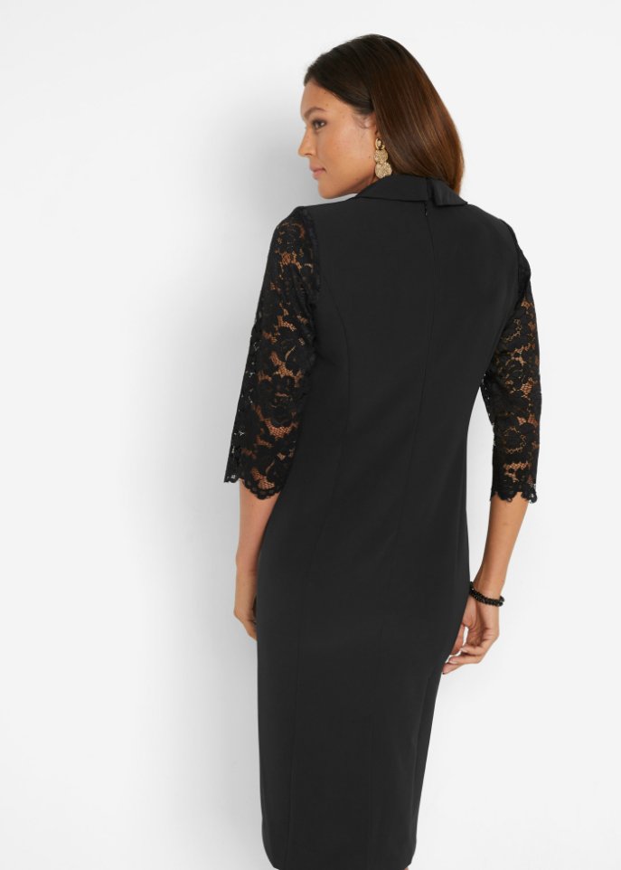 Blazer-Kleid mit Spitzenärmeln
