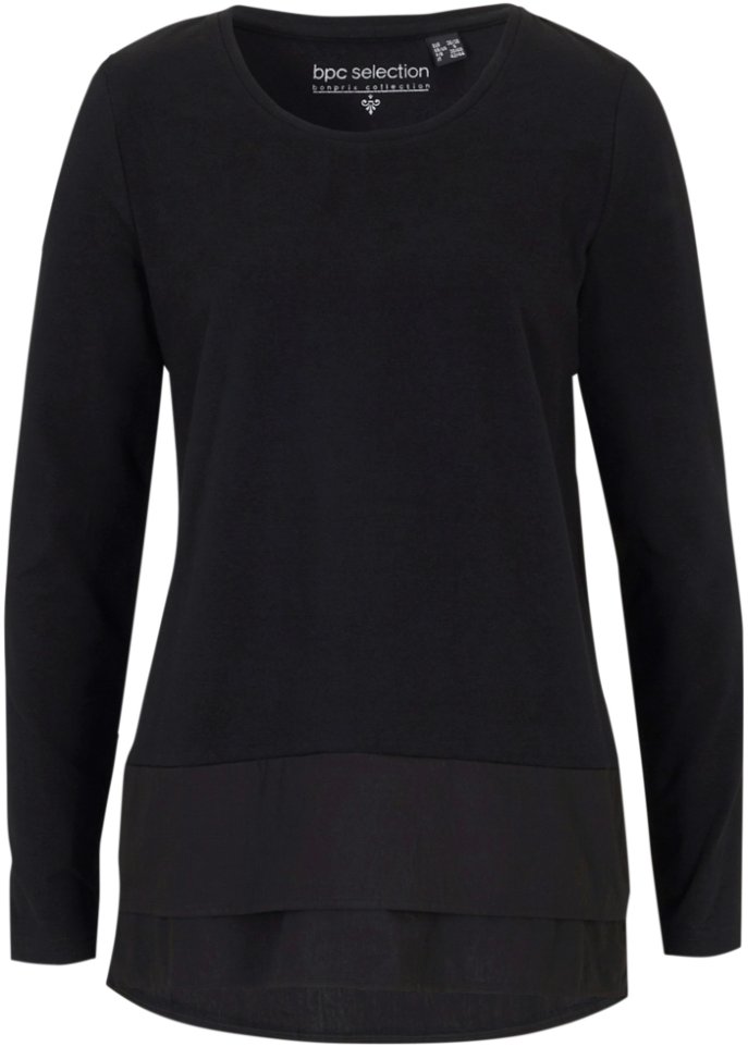 Longshirt mit Bluseneinsatz
