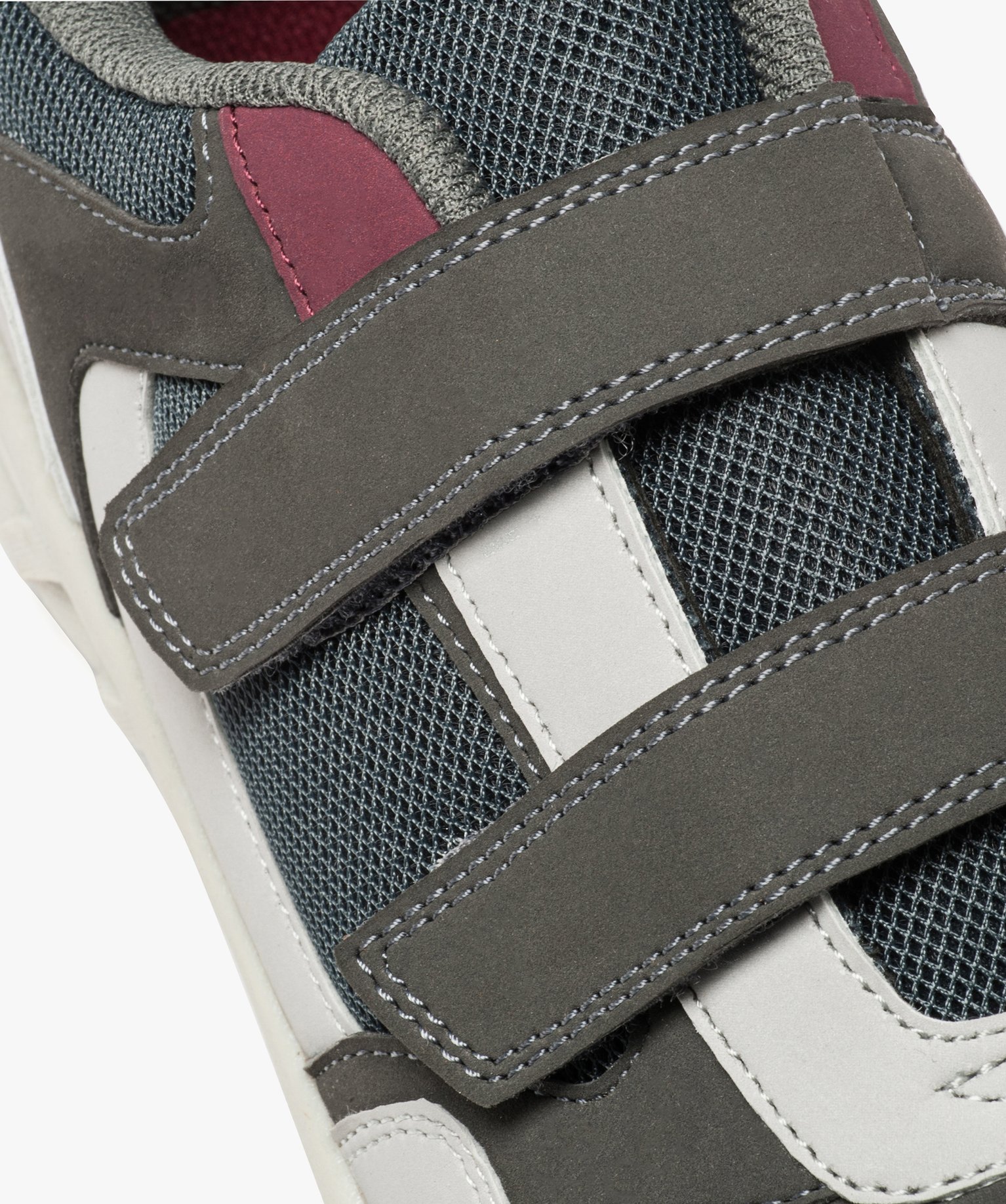 Baskets homme mesh et suédine fermeture scratch gris | GEMO