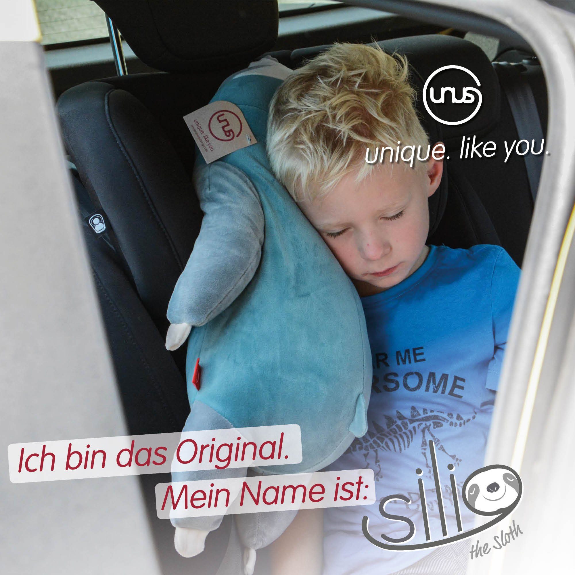 UNUS HOME Seitenschläferkissen Faultier Kissen, 1-tlg., 50 cm, Lagerungskissen Stillkissen Kissen für Kinder Dekoration extrem weich