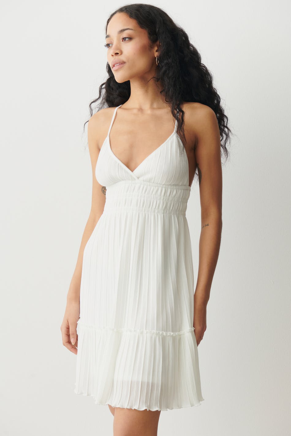 Plissé mini dress