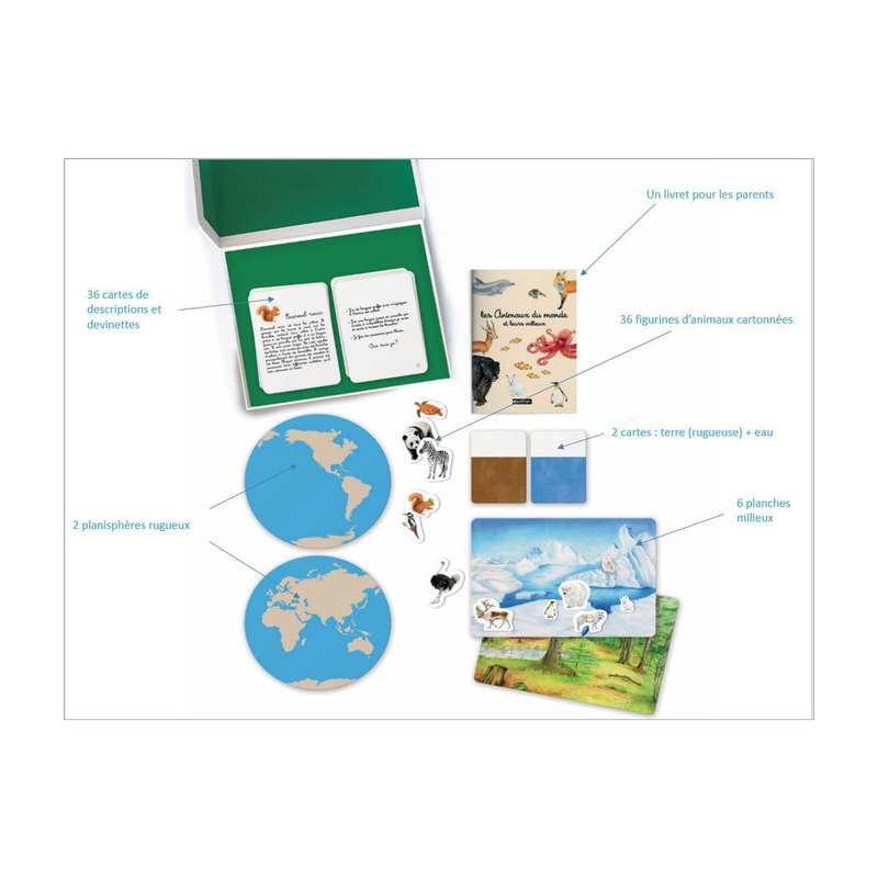 Coffret Montessori, les animaux du monde et leurs milieux - Nathan Jeunesse