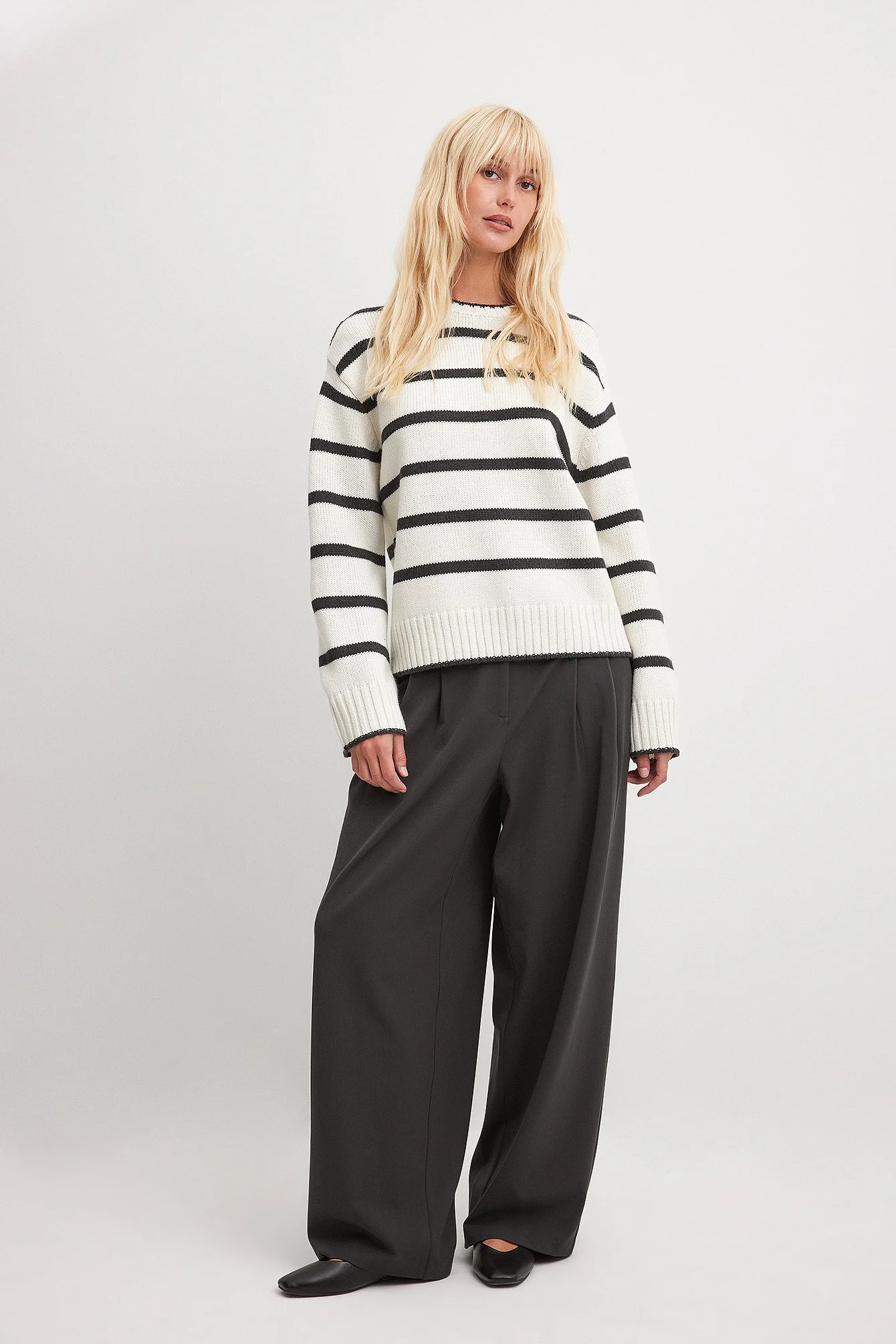 Gestreifter-Strickpullover