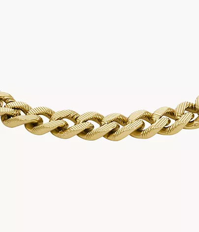 Fossil Armband Harlow Linear Texture Chain Edelstahl goldfarben