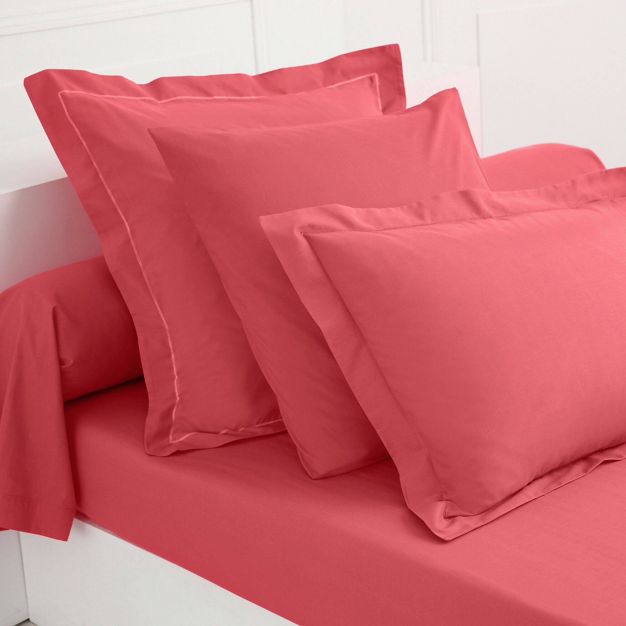 Linge de lit uni polyester-coton Colombine