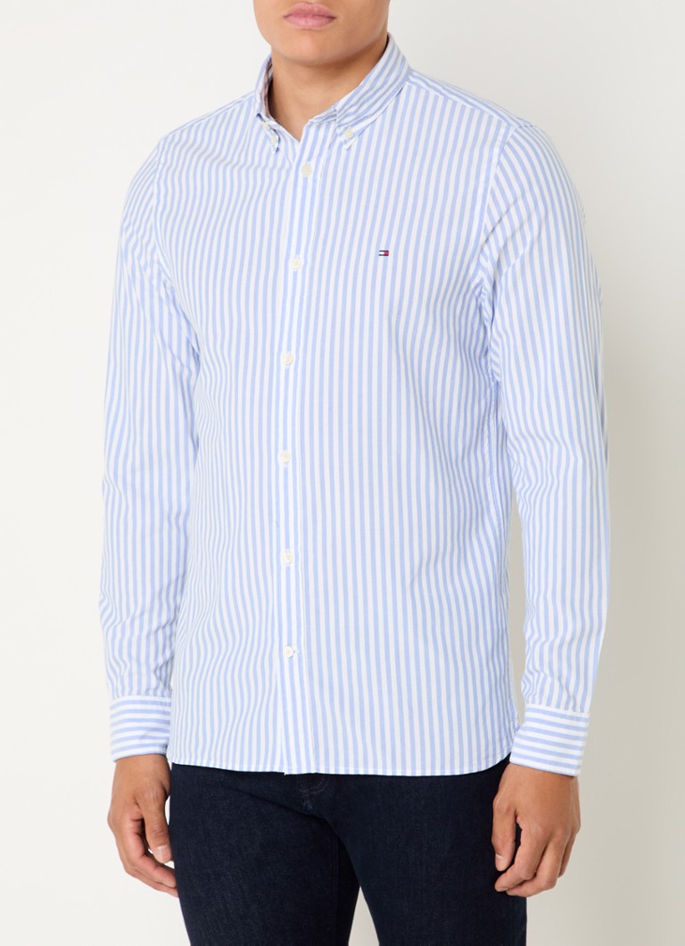 Tommy Hilfiger slim fit košulja s prugastim printom i logotipom
