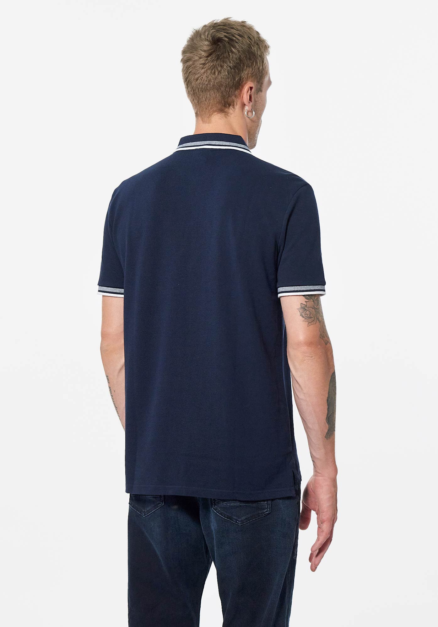 RAYOC  Polo bleu marine homme 100% coton bio