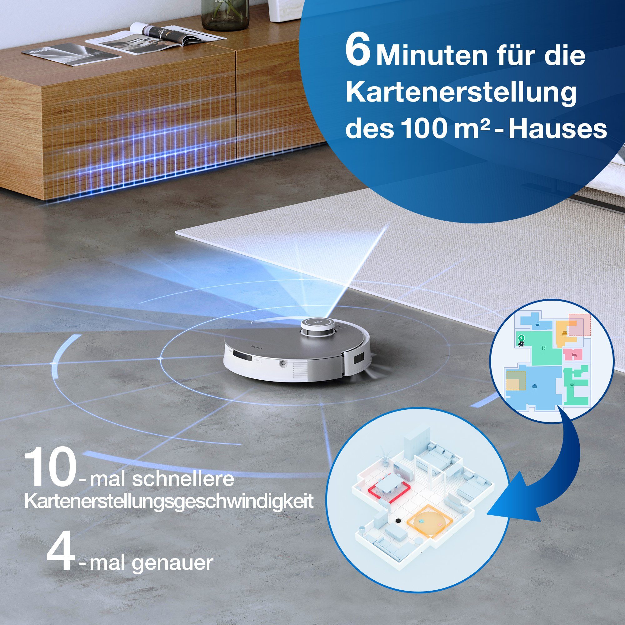 ECOVACS Nass-Trocken-Saugroboter DEEBOT X1 OMNI, mit 5000 Pa Saugleistung