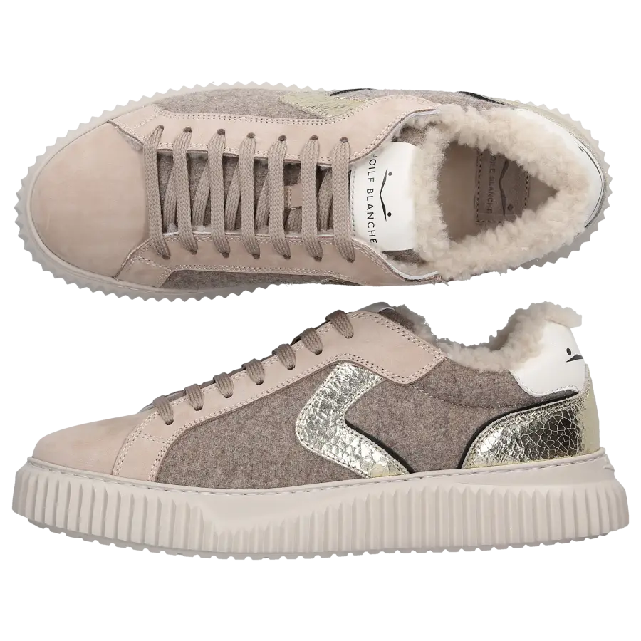VOILE BLANCHE - Sneaker low LIPARI FUR Veloursleder - beige
