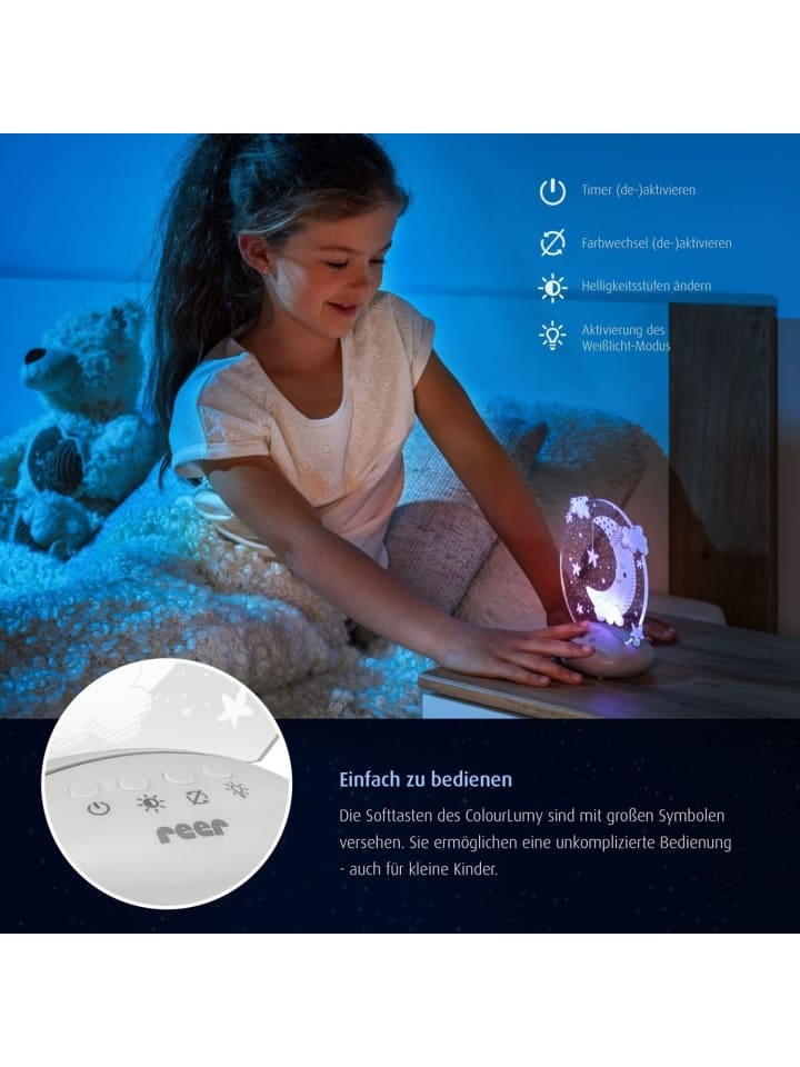 Reer ColourLumy Mond Beruhigungslicht in Weiß ab 0 Monate günstig kaufen onesize