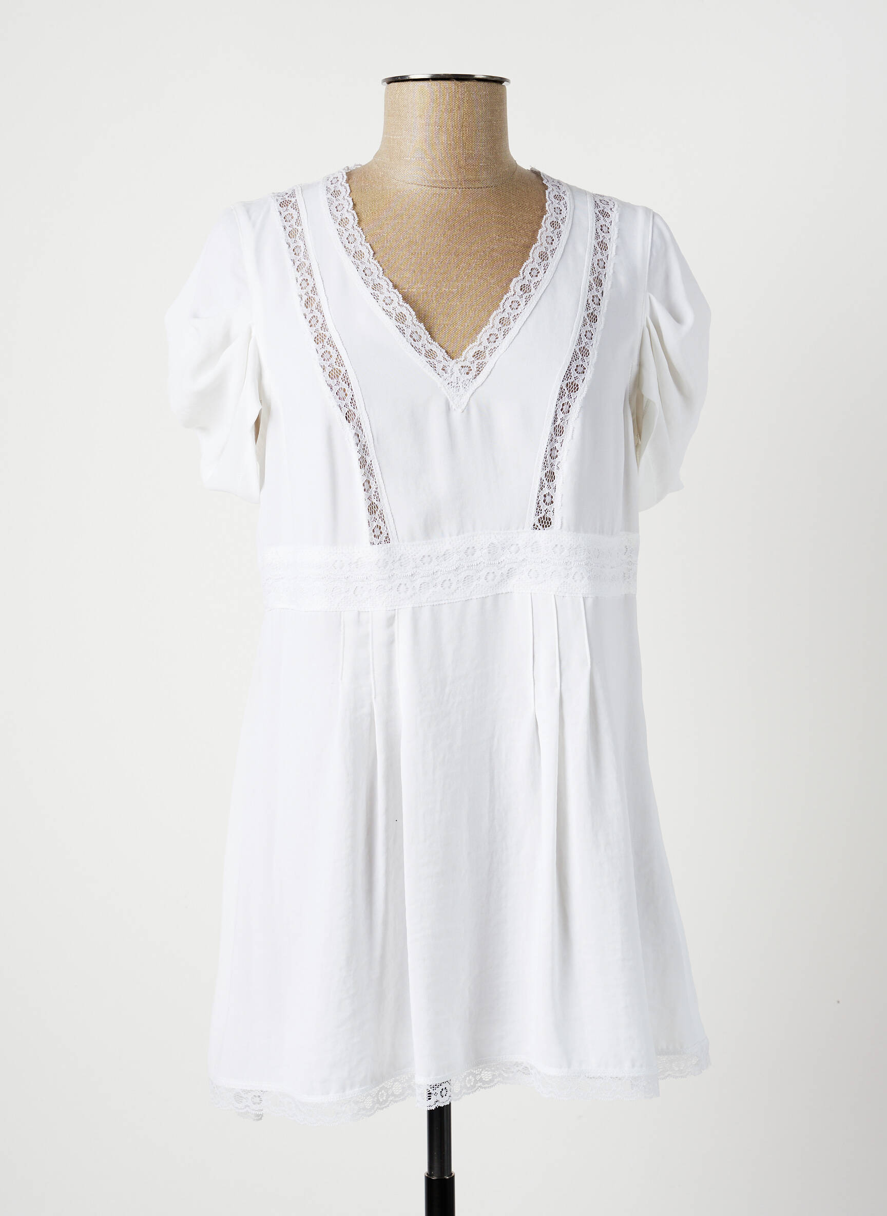 Lauren Vidal Tuniquemanchecourte Femme couleur blanc