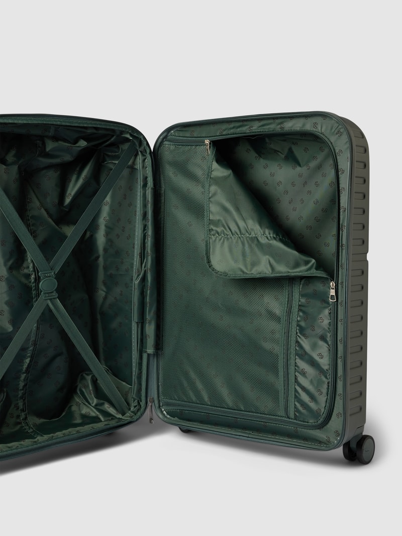 Hardcase Trolley mit Label-Detail in olivgrün