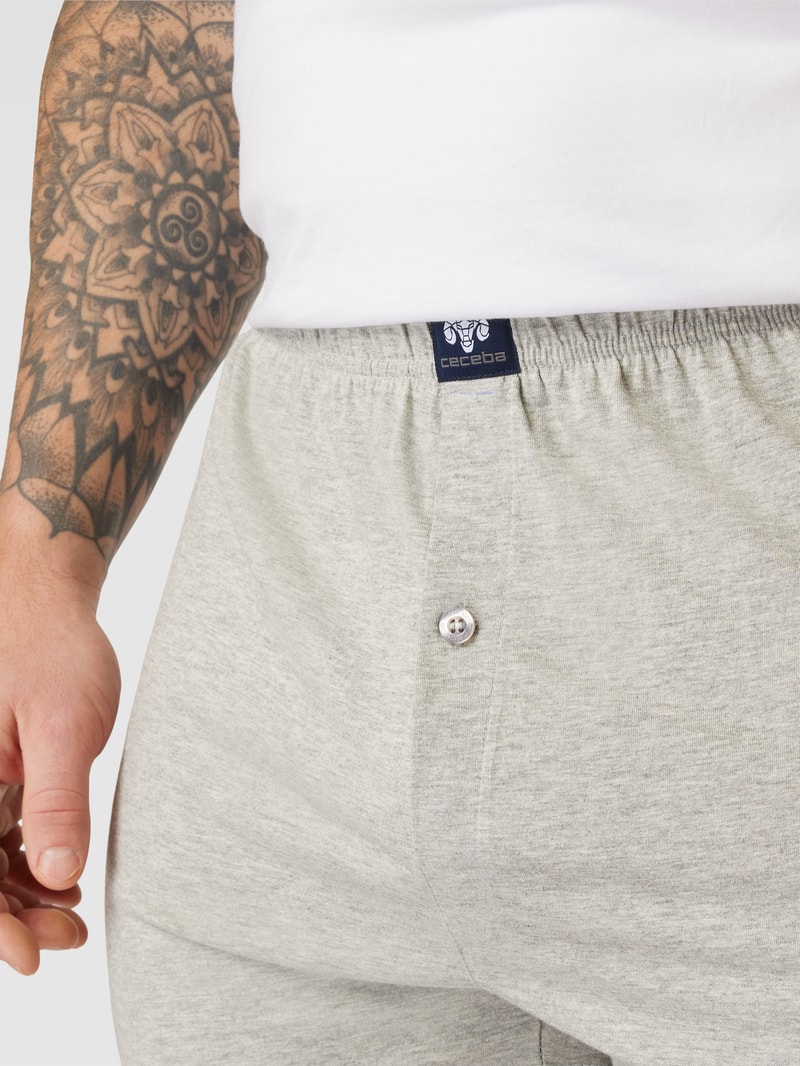 PLUS SIZE Boxershorts mit Label-Patch im 2er-Pack in mittelgrau meliert