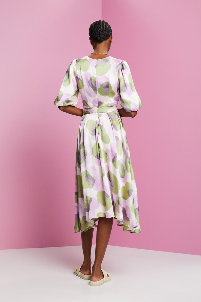 Midikleid in Crinkle-Optik mit Allover-Print