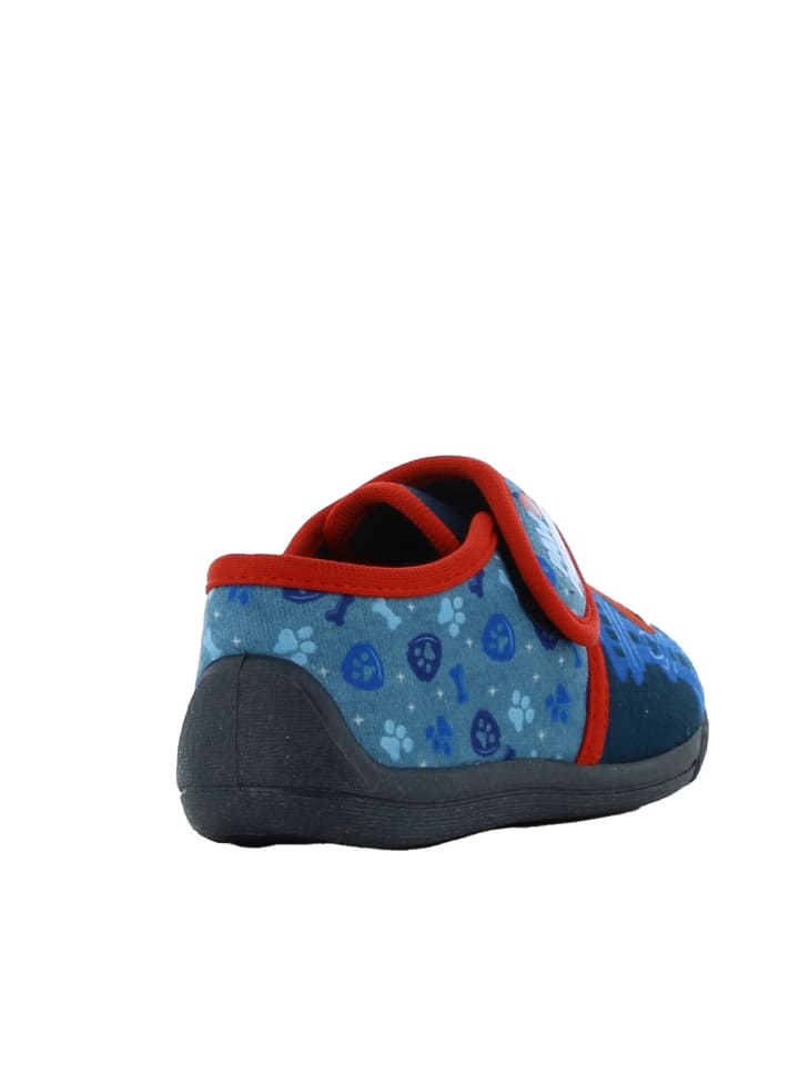 Paw Patrol Hausschuhe mit Paw Patrol Chase und Marshall Motiv, in Blau, mit Klettverschluss günstig kaufen