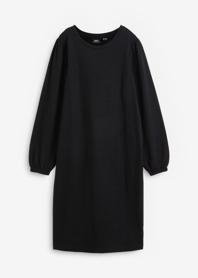 Sweatkleid mit Ballonärmeln und Schlitz
