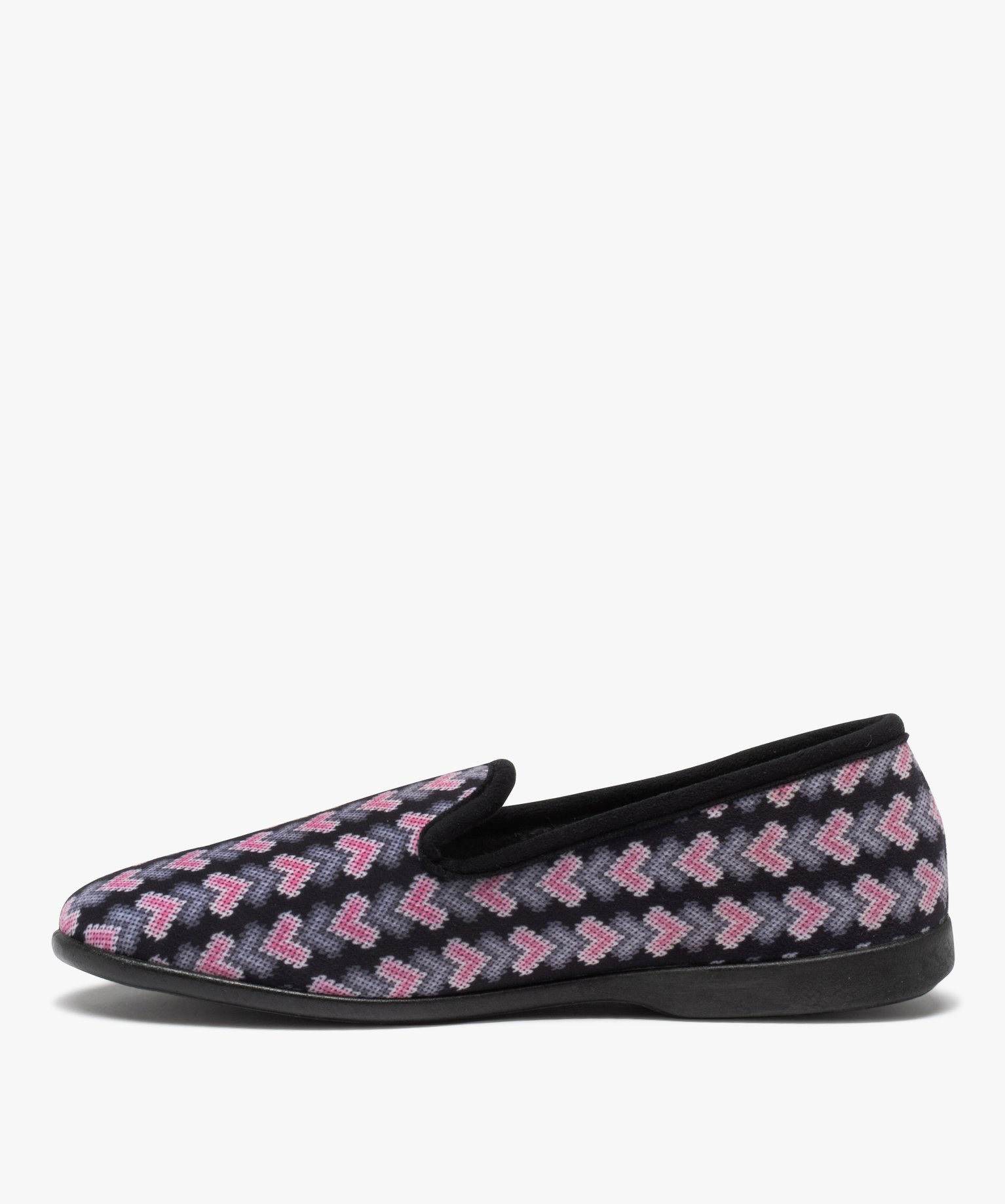 Chaussons femme forme enveloppante à motifs gris | GEMO
