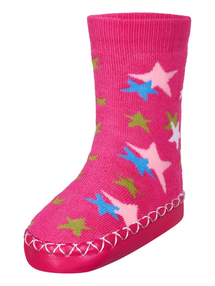 Playshoes Hüttenschuh Sterne in Pink günstig kaufen