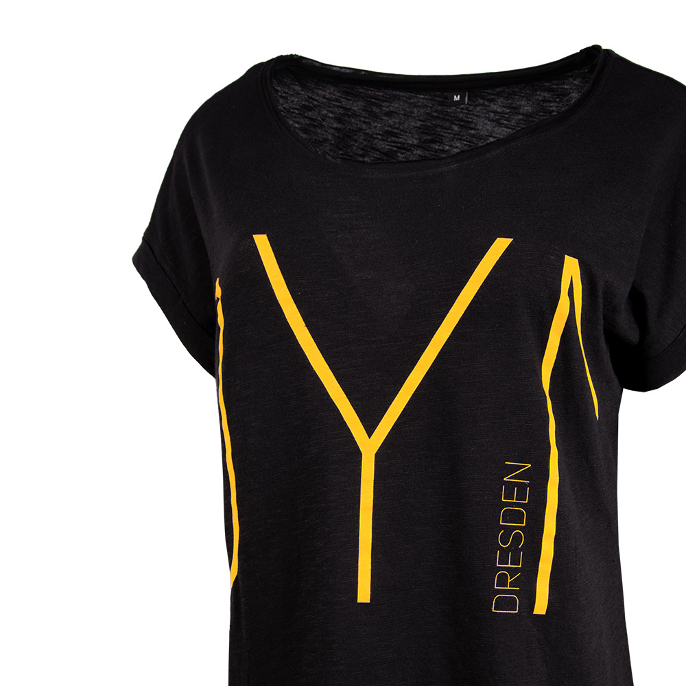 Damen T-Shirt lang -DYN- schwarz
