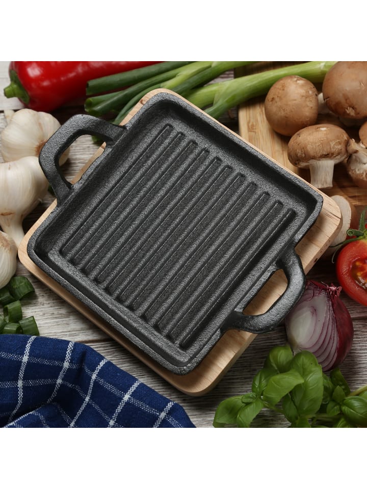 GAUMENKICK Servierpfanne Gusseisenmit 2 Griffen in schwarz - L: 14cm günstig kaufen onesize
